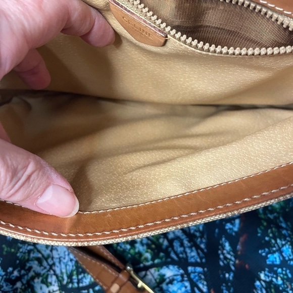 CELINE Crossbody Bag Beige & Brown leather & Textile -Pristine inside & Out - Picture 12 of 16